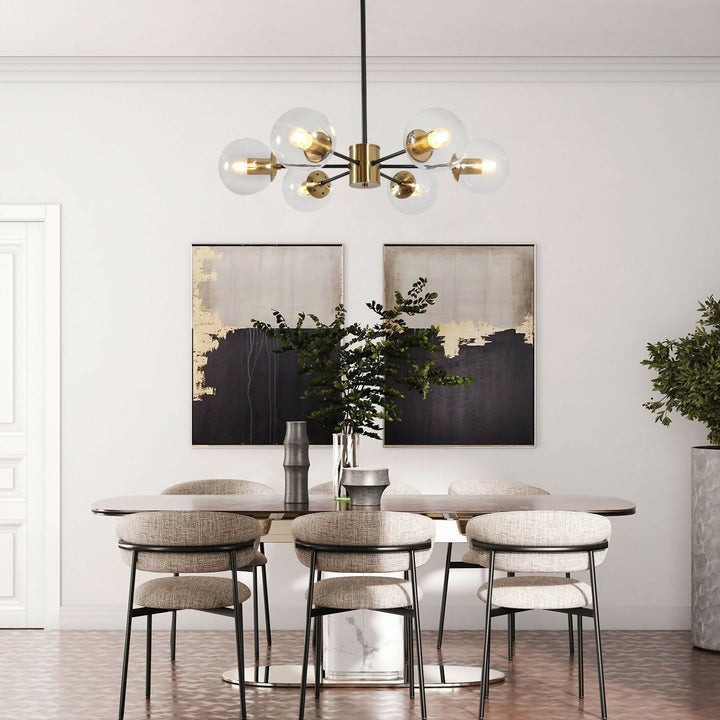 LAMPARA COLGANTE GRACE MIX BRONCE 6 LUCES