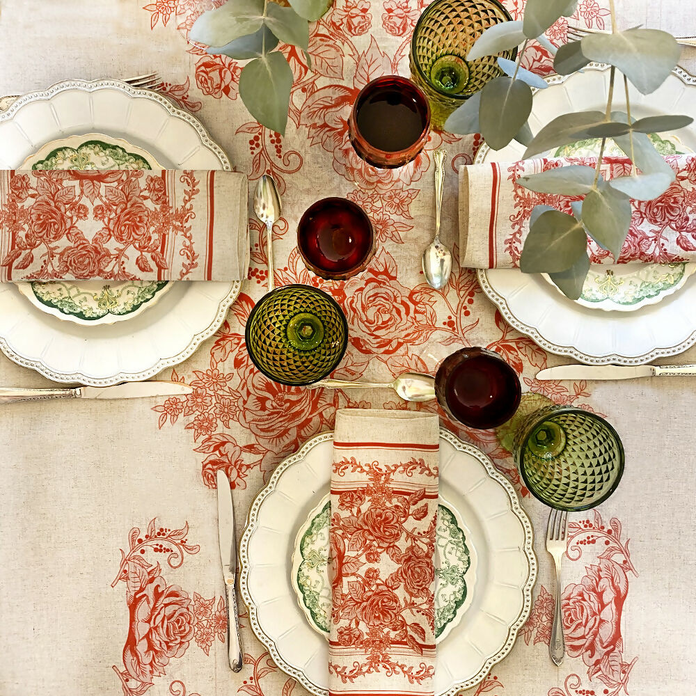 Mantel Toile Rojo - Lino Poliester