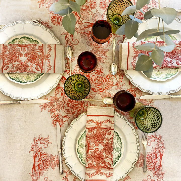 Mantel Toile Rojo - Lino Poliester
