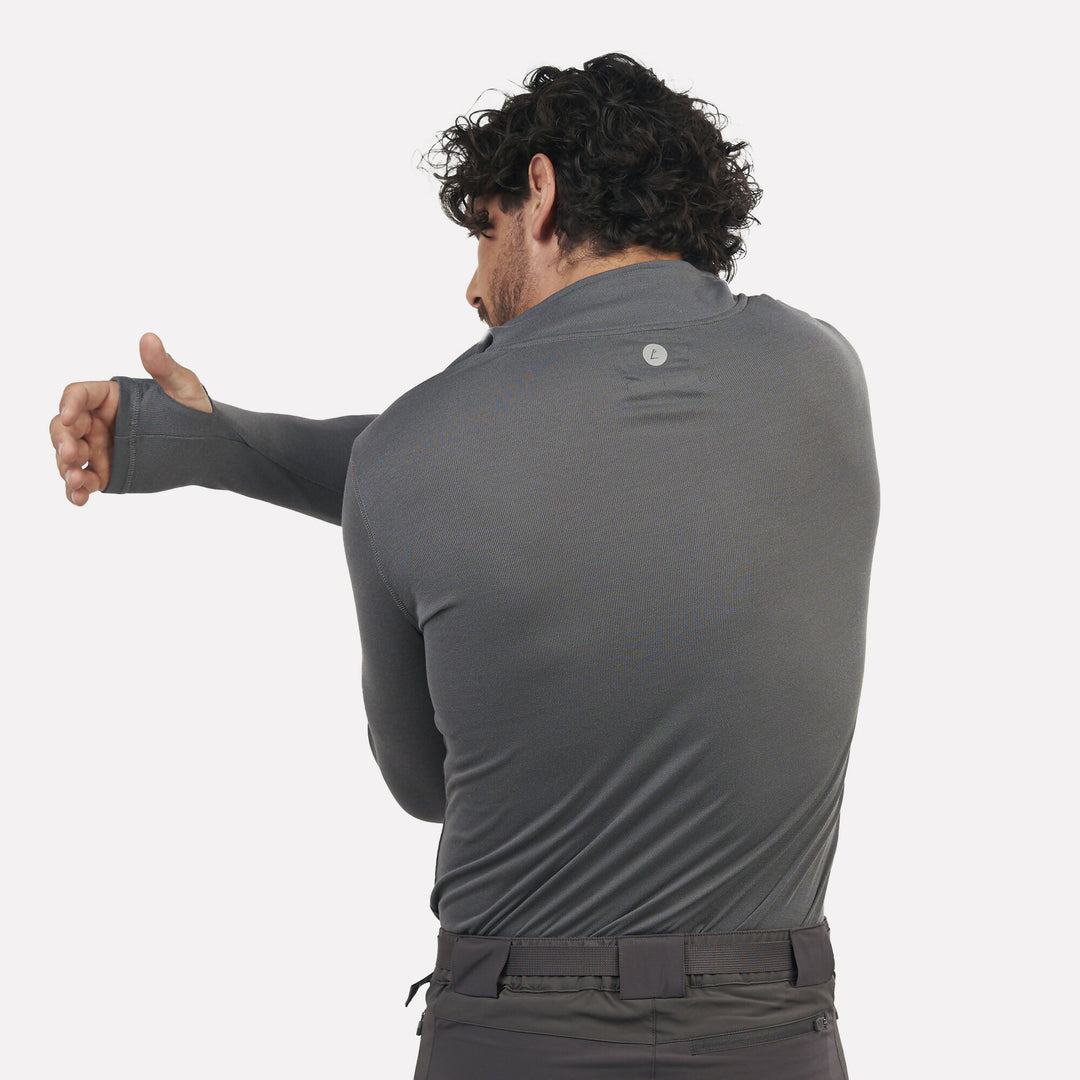 Primera capa térmica Hombre 1/4 Zip-Cuello VentoFit Gris ceniza
