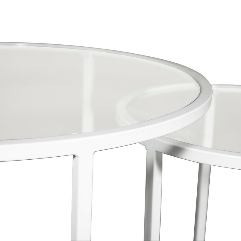 Mesa de centro circular nido | GLASS WHITE