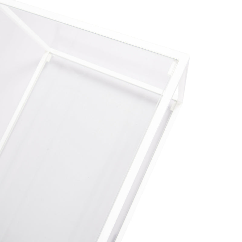 Mesa de centro Rectangular 100 dos niveles | GLASS WHITE