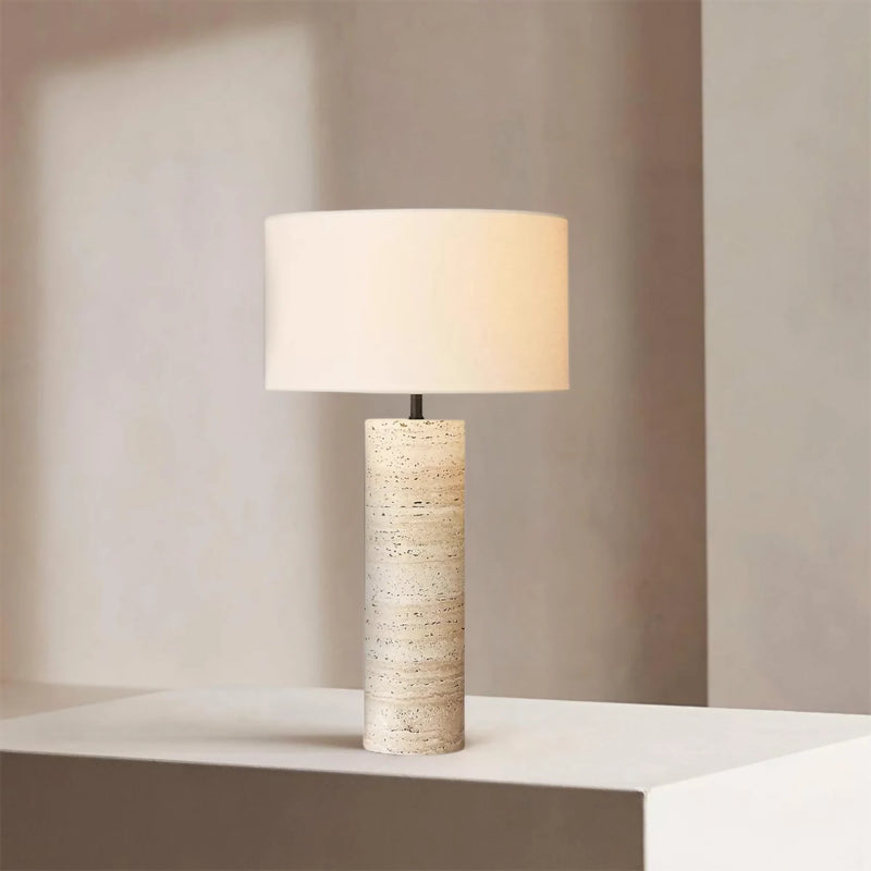Lampara de Mesa Piedra Nordica Crema Mediana