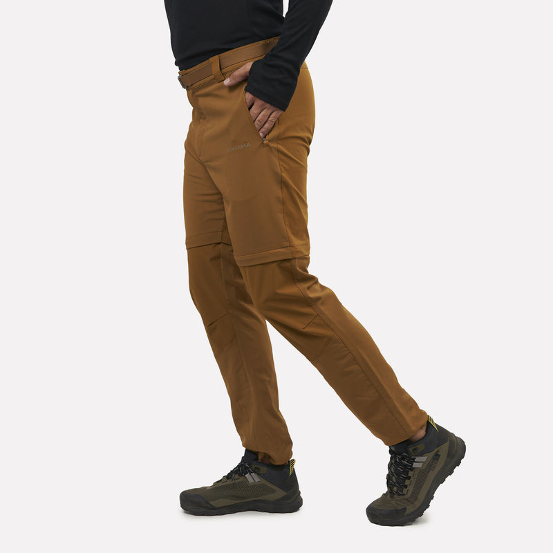 Pantalón de Trekking Hombre Desmontable Hombre Andino Cafe Mostaza