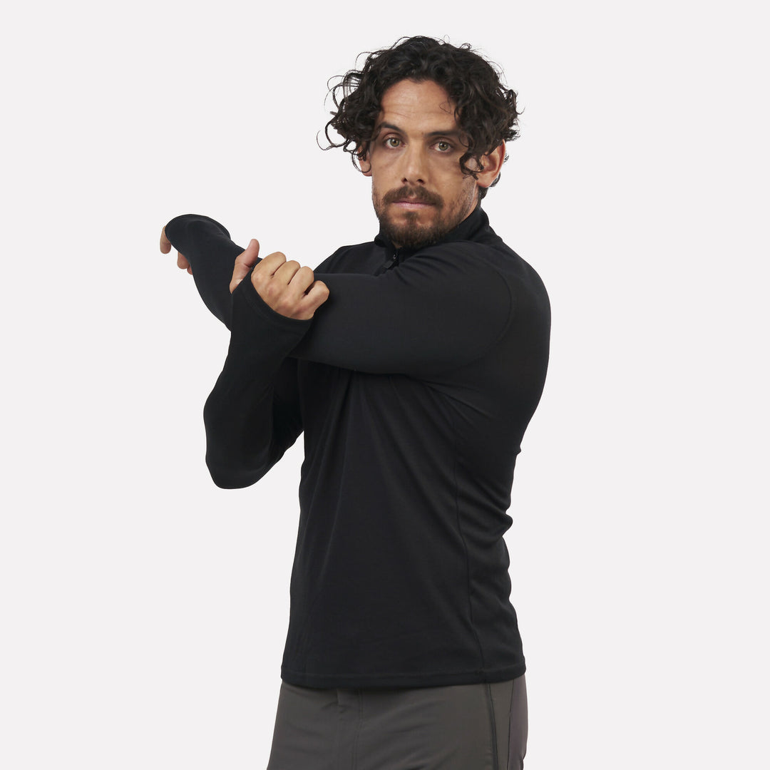 Primera capa térmica Hombre 1/4 Zip-Cuello VentoFit Negra