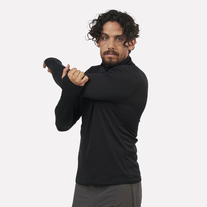 Primera capa térmica Hombre 1/4 Zip-Cuello VentoFit Negra