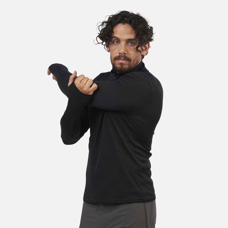 Primera capa térmica Hombre 1/4 Zip-Cuello VentoFit Negra
