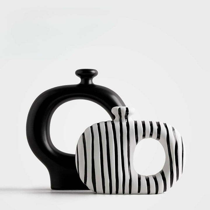 Floreros Modernos de Cerámica Noir Loop