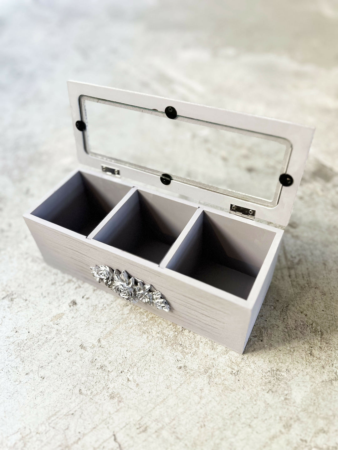 Caja Rectangular Simple con Tapa de Vidrio