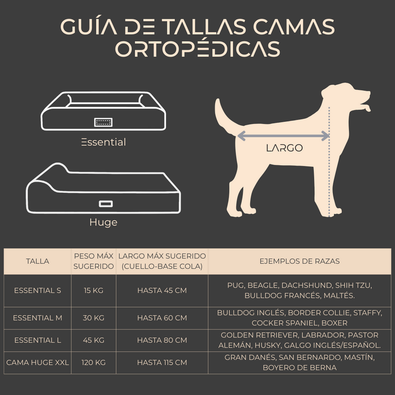 Cama Huge Memory Foam Gris