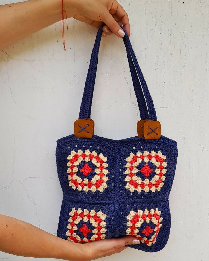 Cartera Tejida Cuadrada Color Sandía