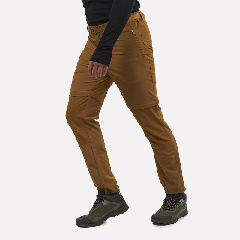 Pantalón de Trekking Hombre Desmontable Hombre Andino Cafe Mostaza