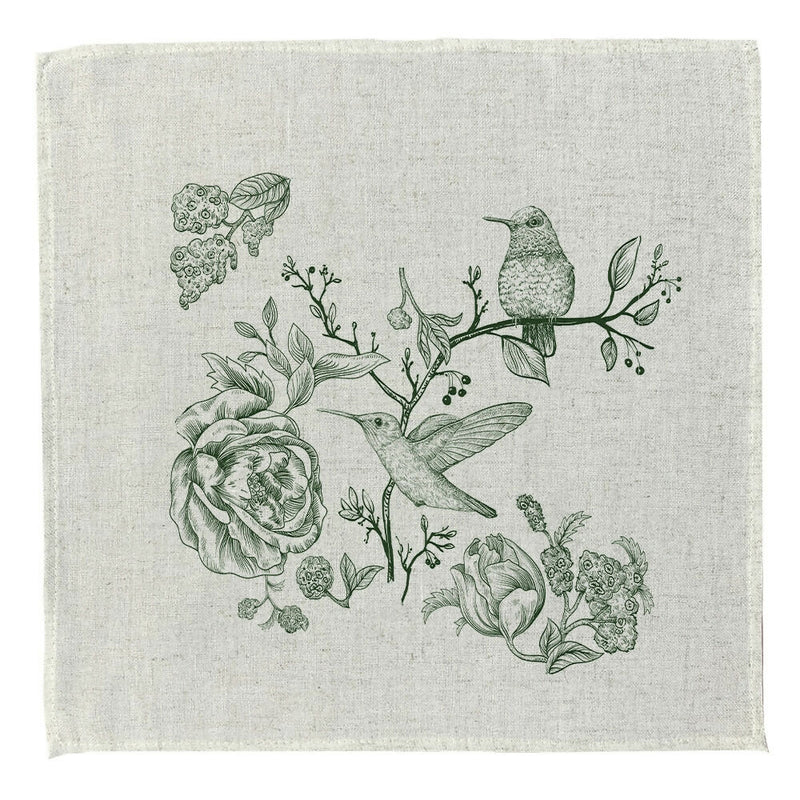 Set 4 Servilletas Colibri Verde - Lino Poliester