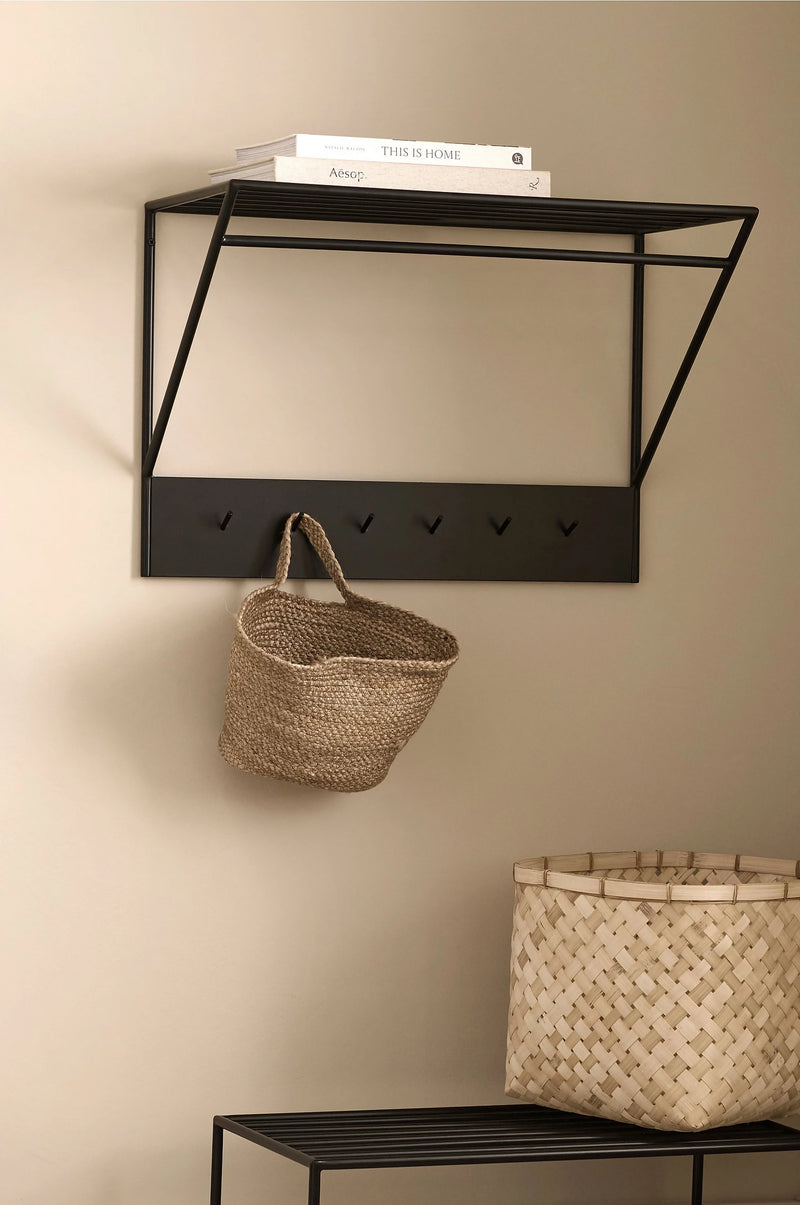 Perchero de Pared Metal Black con Repisa