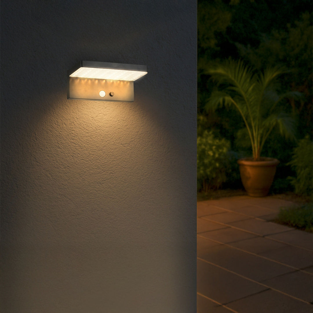 Aplique Led Solar Stack Triple Función Luz Cálida