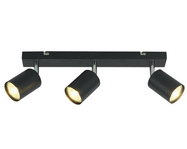 Lámpara Techo Silo Barra 3 Luces Negro Mate