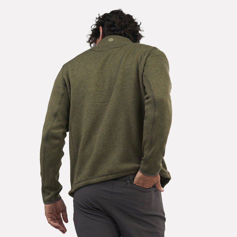 Polar Tejido Hombre Full-Zip Tundra Verde Bosque Jaspeado