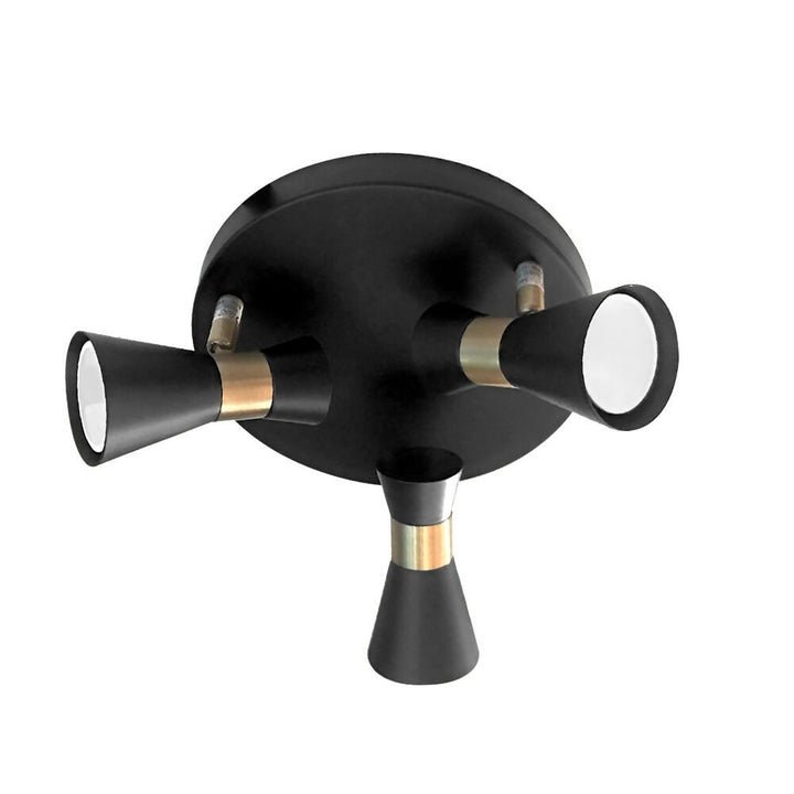 Plafón Zeny 3 Luces Negro Mate