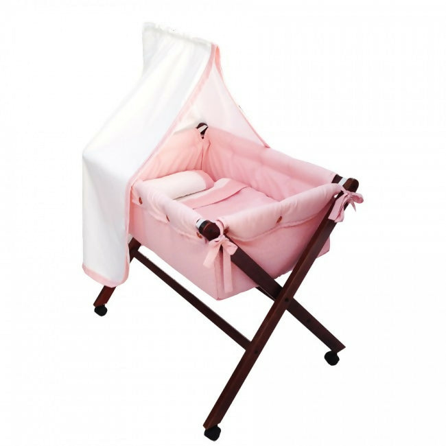 Cuna con Dosel Puntitos Rosado Bee Bee