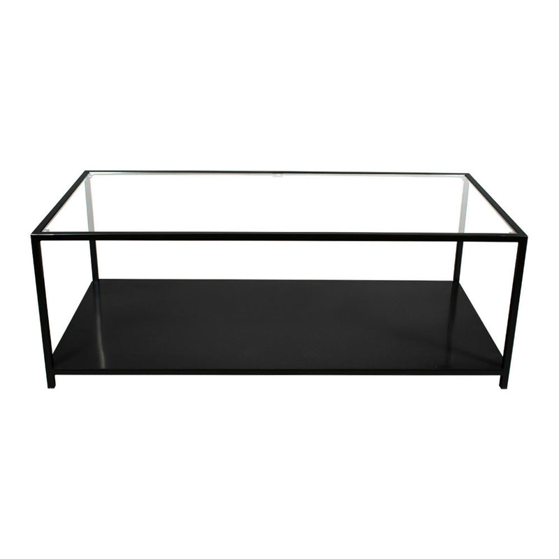 Mesa de centro Rectangular 100 Negra | METAL GLASS