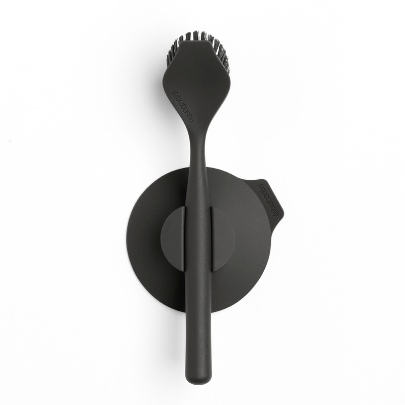 Cepillo para platos con soporte de ventosa Dark Grey
