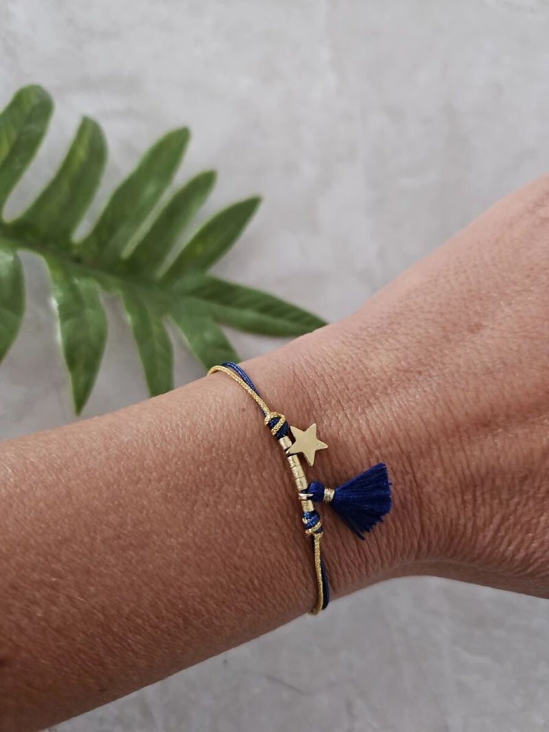 Pulsera Estrella Borla Azul