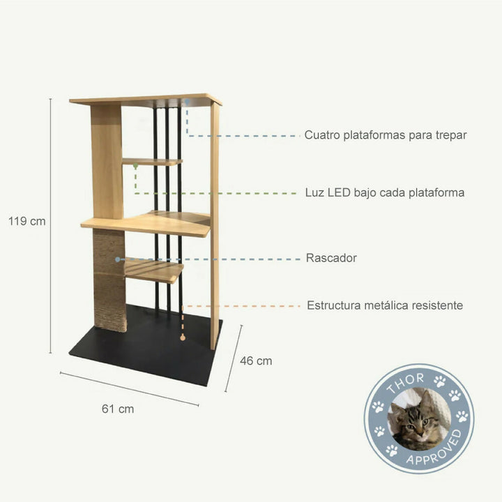 Árbol para gato Cali con lámpara