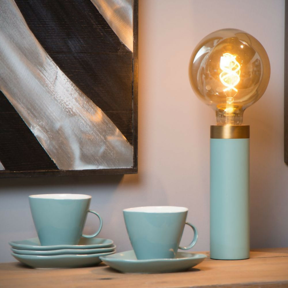 LAMPARA DE MESA SELIN TURQUESA 1xE27