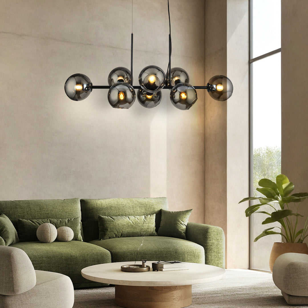 Lámpara Colgante Bubble Negro Vidrio Ahumado