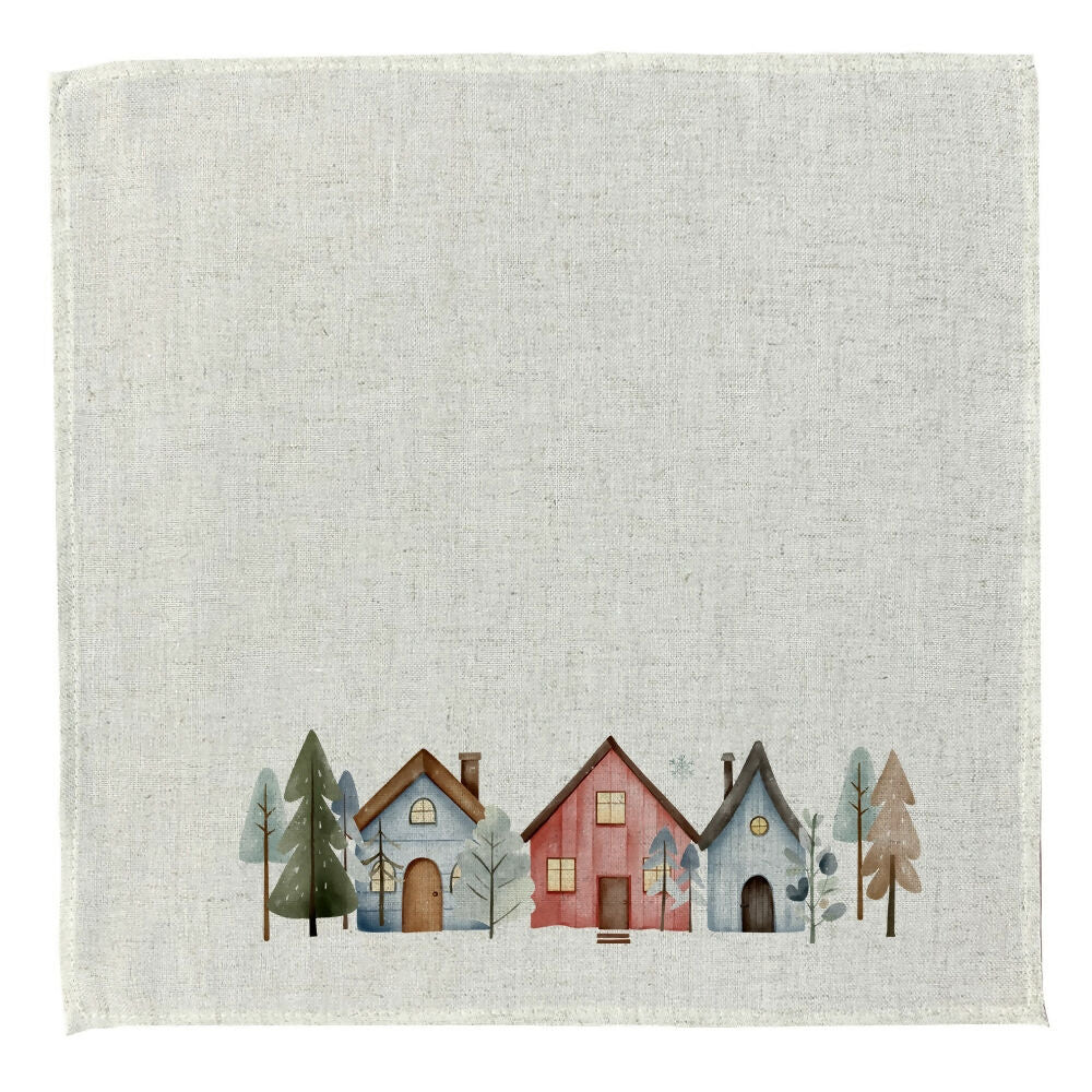 Set 4 Servilletas Casas - Lino Poliester