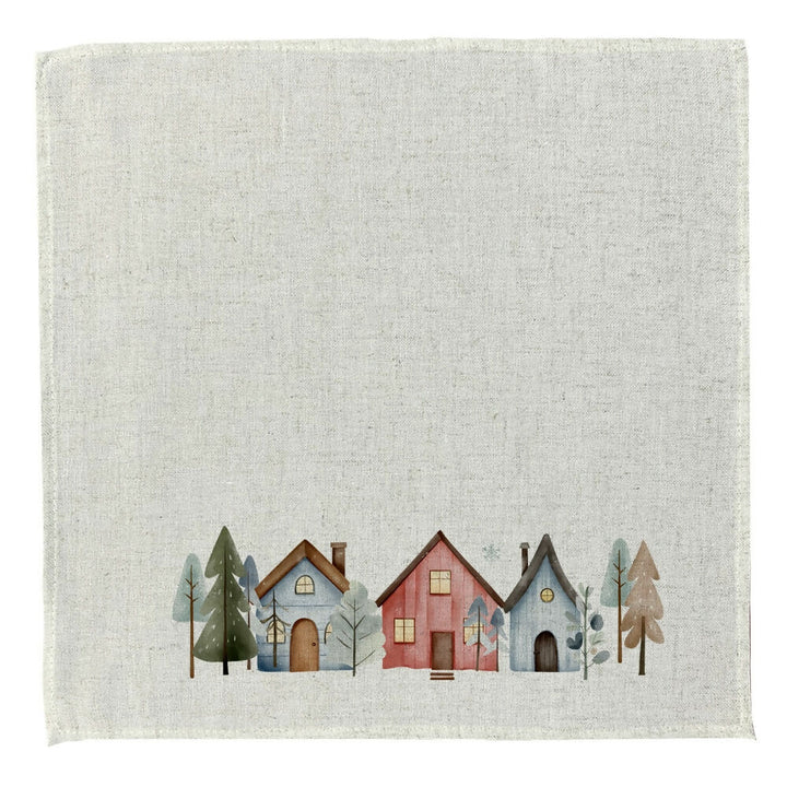 Set 4 Servilletas Casas - Lino Poliester