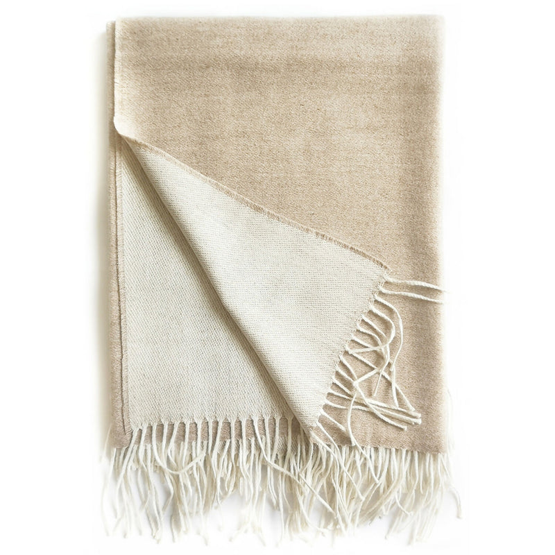 Manta de alpaca beige
