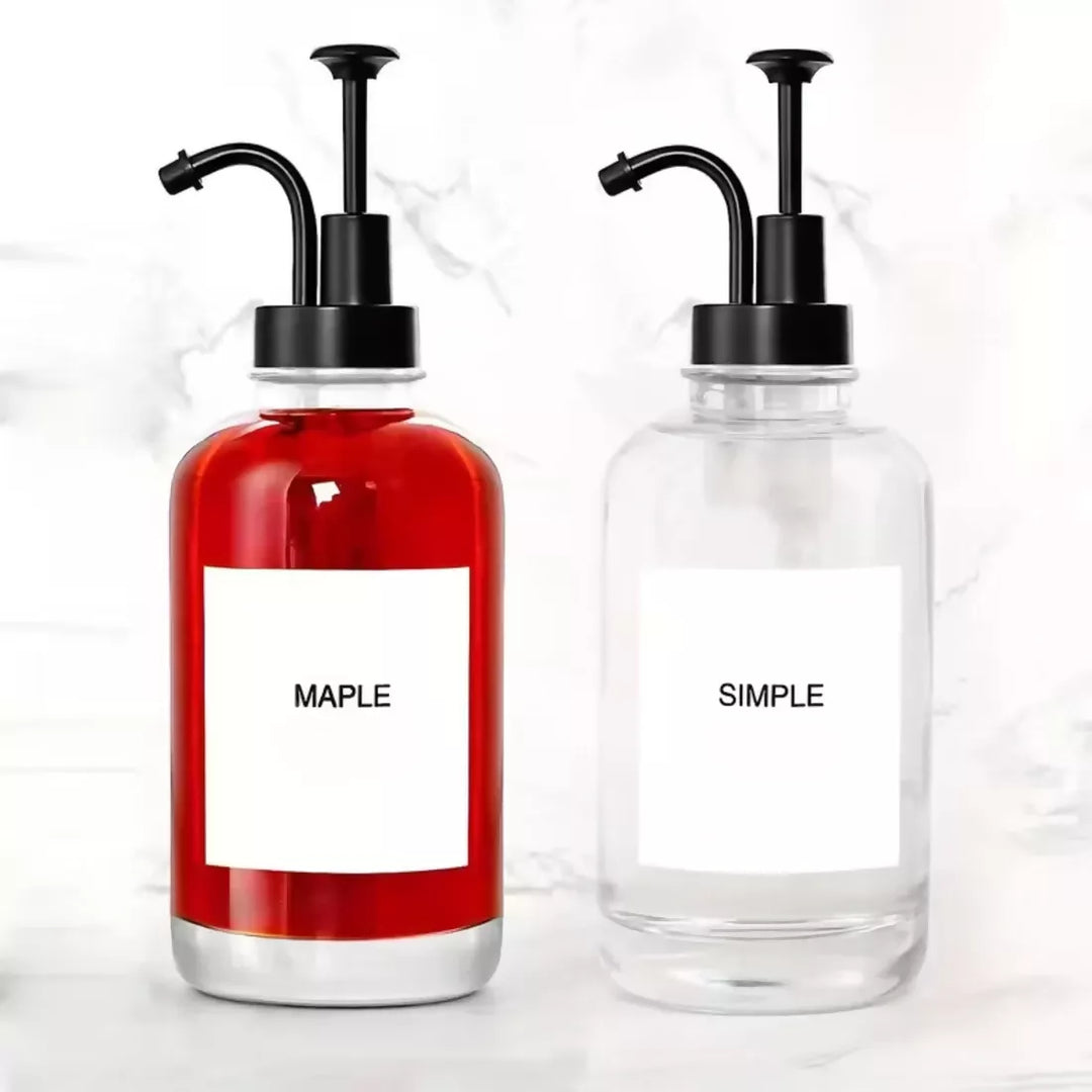 Dispensadores de Vidrio 500ml Botella Luxe Set 2un Negro