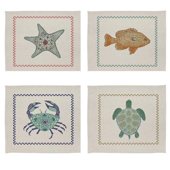 Set Individuales Linet Natural - Surfing