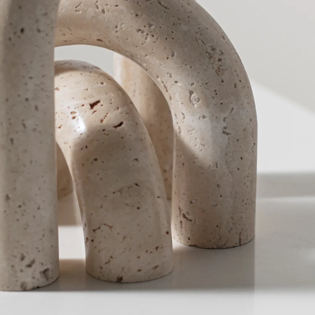 Set 3 Arcos Figura Deco Estilo Marmol Travertino