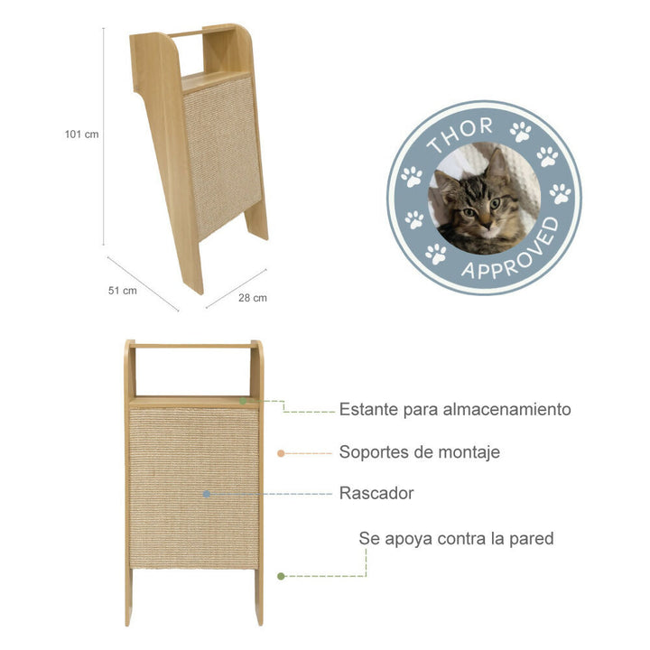 Rascador de pared Wesley con repisa