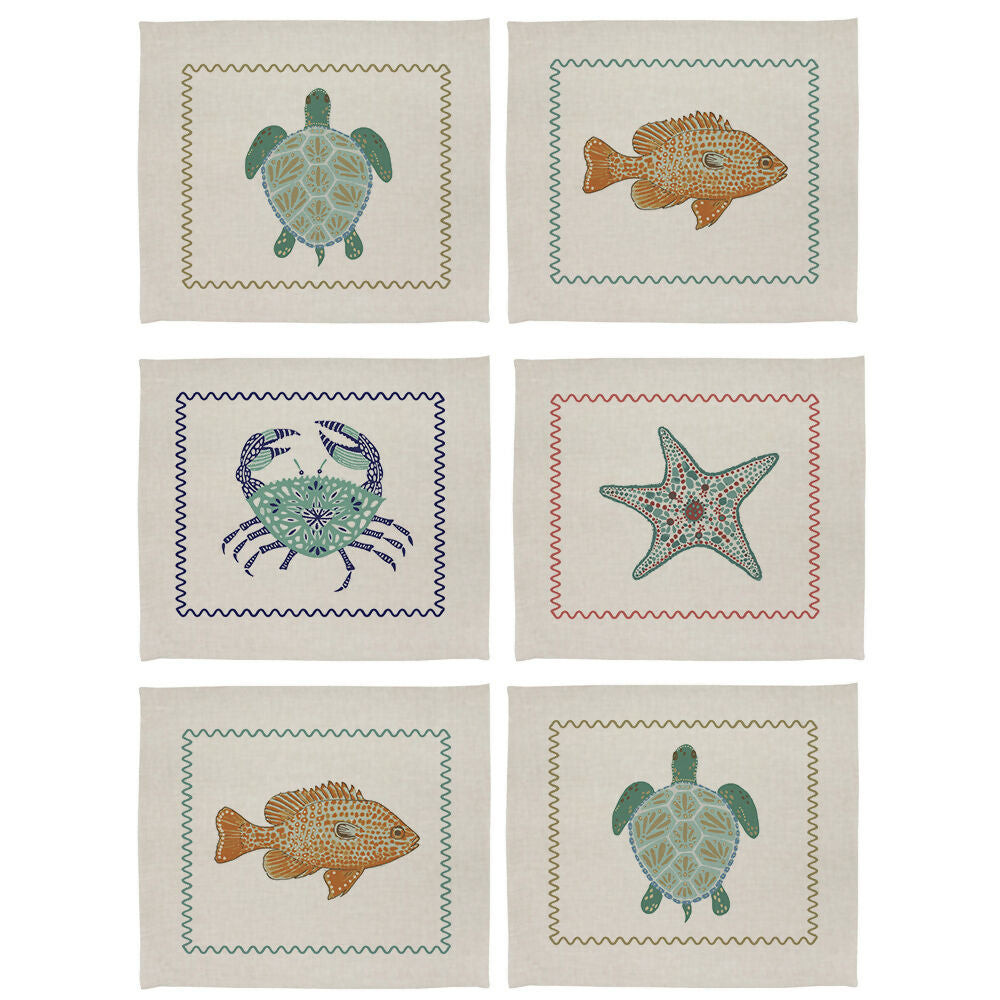 Set Individuales Linet Natural - Surfing