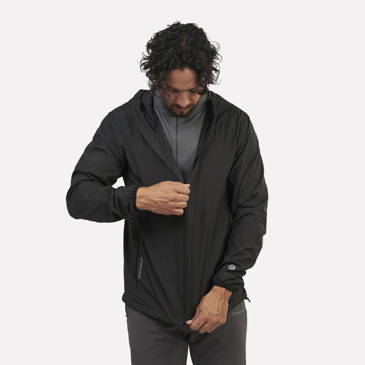 Chaqueta Cortaviento Ultraligero Hombre Declive Negro