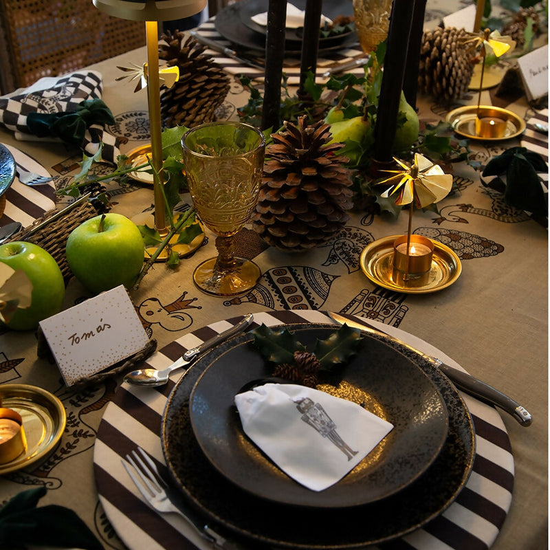 Set 4 Bajoplatos Cascanueces Dorado