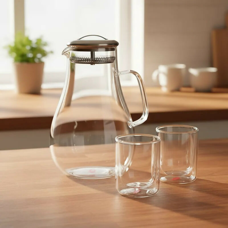 Set Jarra con filtro Venecia 1.8 Lts + Set 2 vasos Génova 250ml