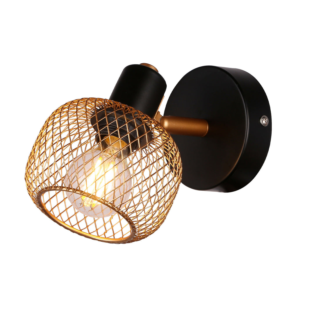 Foco Sobrepuesto Indo Malla Dorado Mate