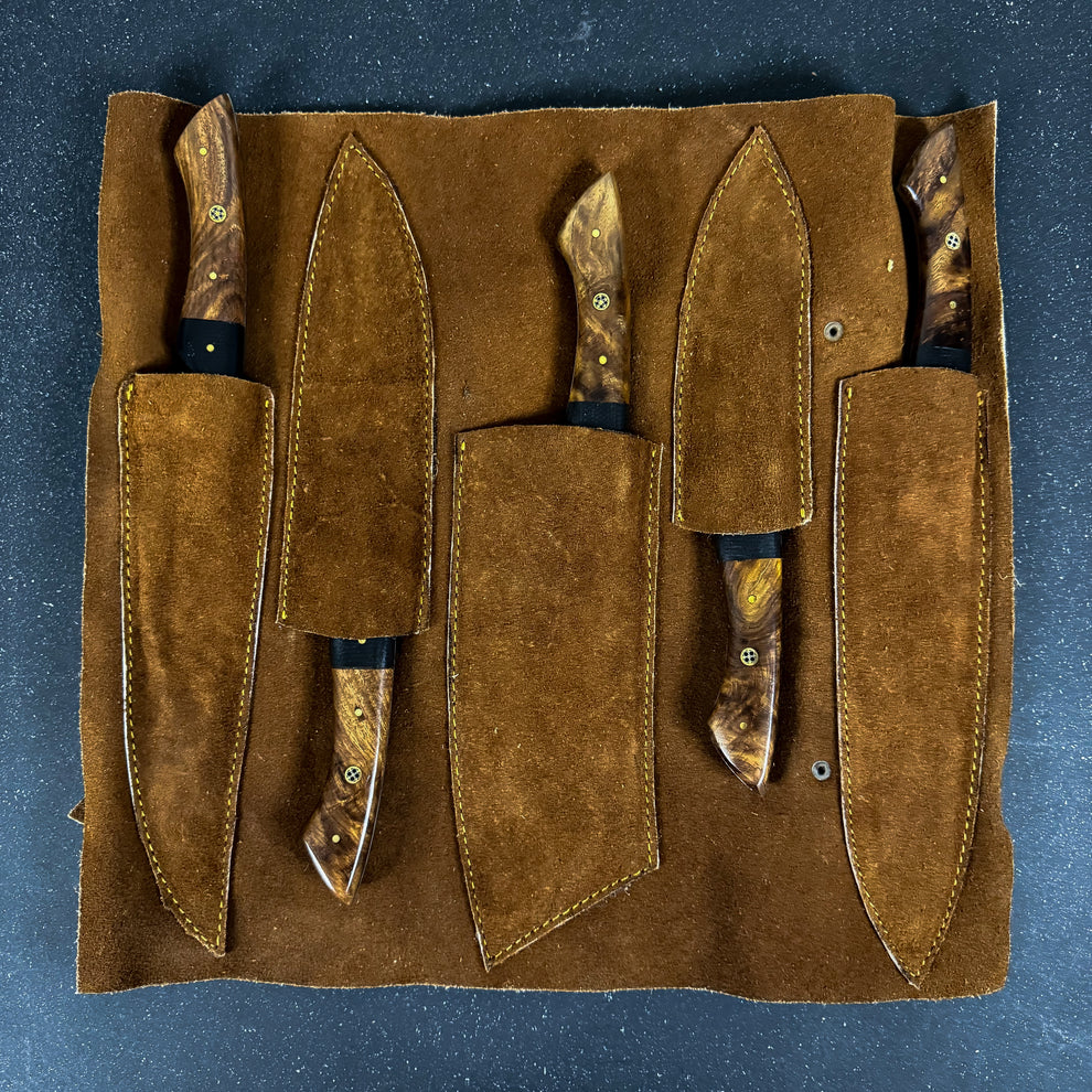Set Cuchillos de Acero Damasco Huerquehue
