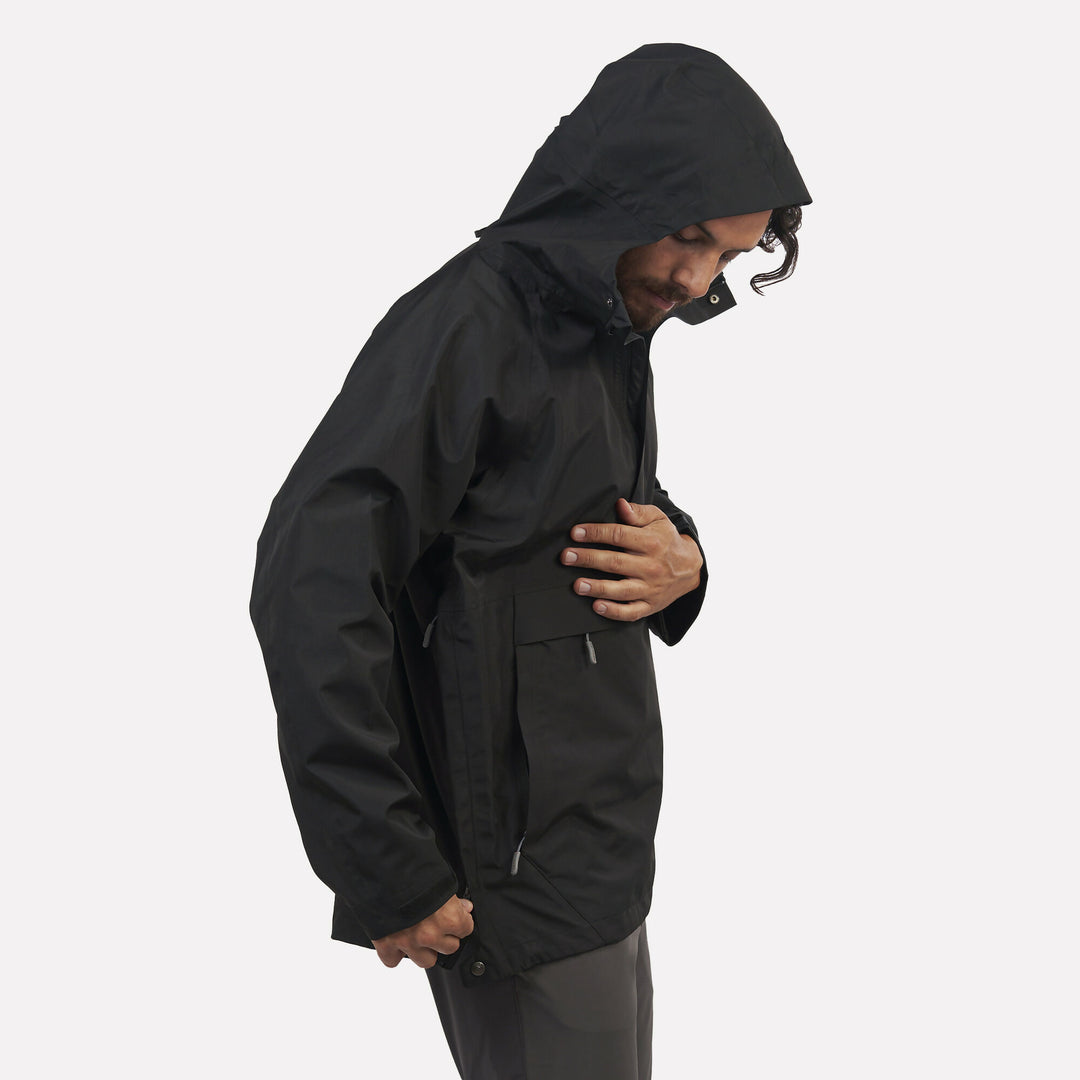 Chaqueta Impermeable Hombre Hanorak Frontera Negra