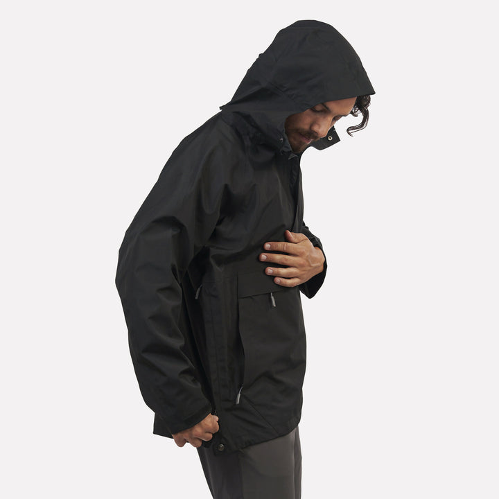 Chaqueta Impermeable Hombre Hanorak Frontera Negra