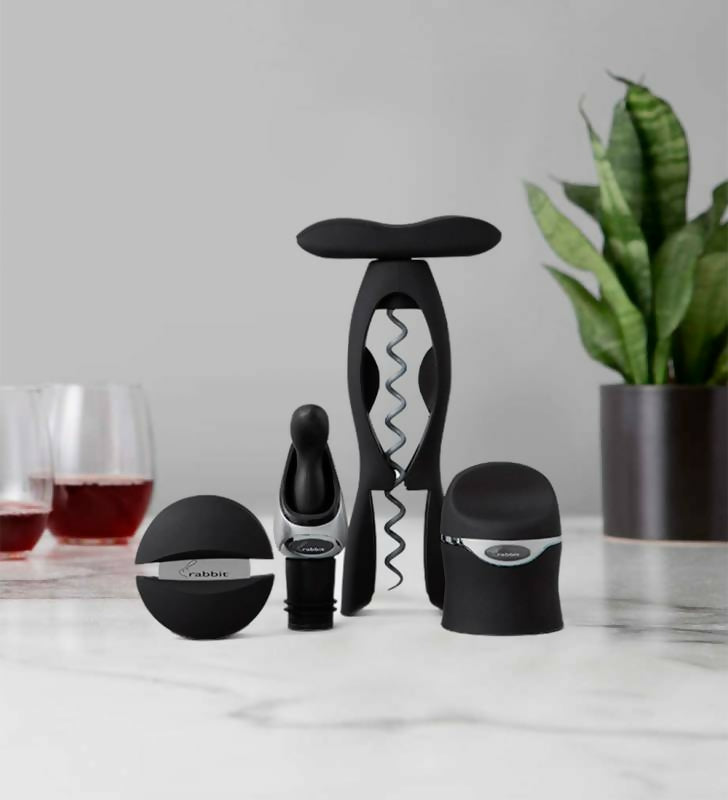 Set Accesorios Vino 4 Piezas Rabbit