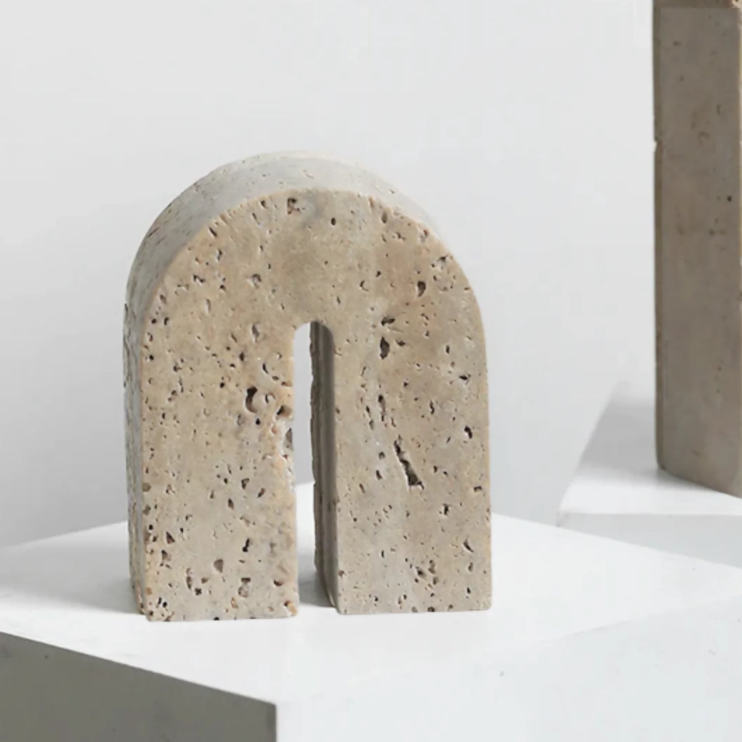 Arco Escultural Piedra Travertino Decorativo Pequeño