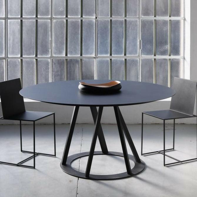 Mesa Comedor Redonda 100 cm Metal Black