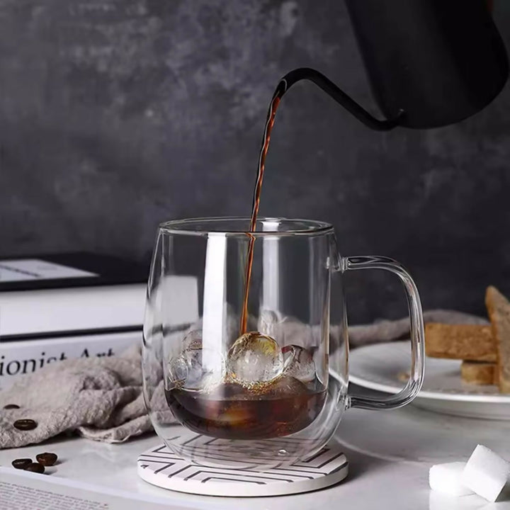 Set 2 Tazas Doble Pared Vidrio 350 ml