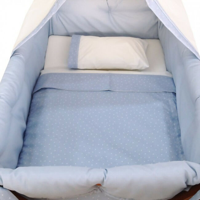 Cuna con Dosel Puntitos Rosado Bee Bee