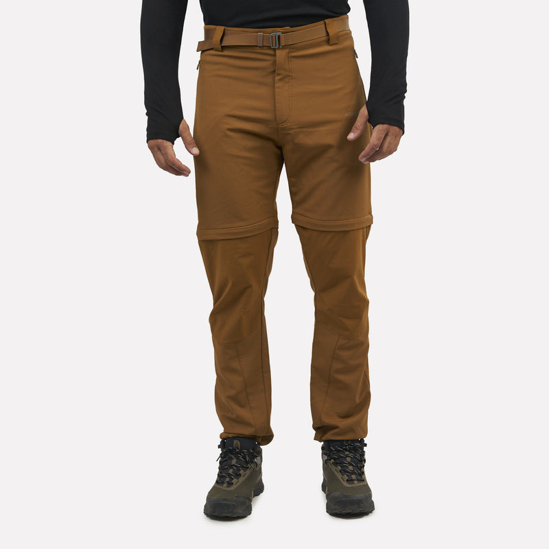 Pantalón de Trekking Hombre Desmontable Hombre Andino Cafe Mostaza